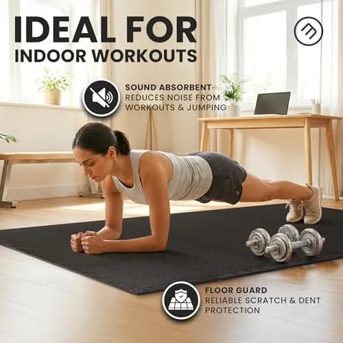 BeMaxx Interlocking EVA Foam Floor Tiles Workout Mat Set 1.27 cm (0.5 inch) Thick | 18 sq ft Protective Flooring for Home Gyms thumbnail 9