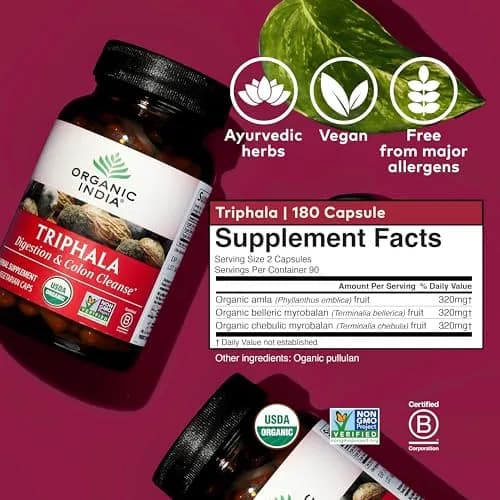 Organic India Triphala Capsules 180 Count | Supports Digestive Balance & Rejuvenation thumbnail 5