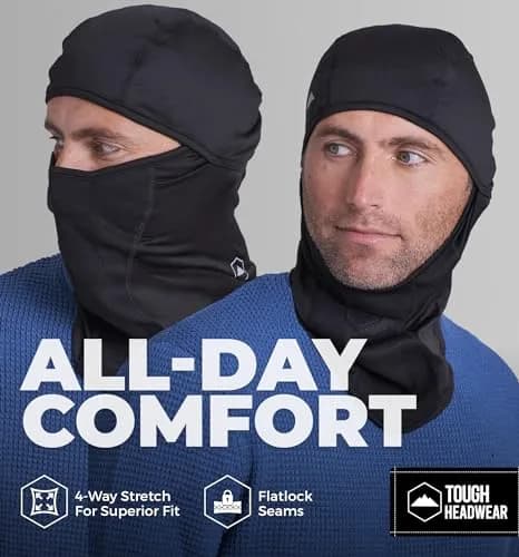 Tough Headwear Balaclava Ski Mask - Winter Face Cover for Men & Women - Cold Weather Snow Gear for Skiing, Snowboarding, Running & Motorcycle thumbnail 6