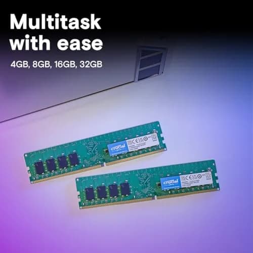 Crucial 8GB Kit (4GBx2) DDR4 2400 MT/s DIMM 288-pin | Faster PC Performance thumbnail 4