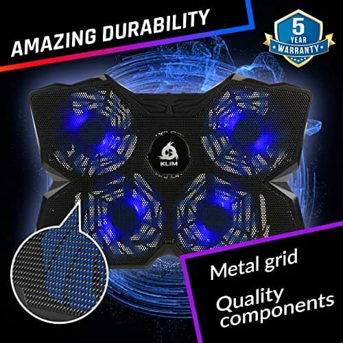 KLIM Wind Laptop Cooling Pad Blue with 4 Fans | 40.8cm (16 inch) Compatible, USB Powered, 1200 RPM thumbnail 5