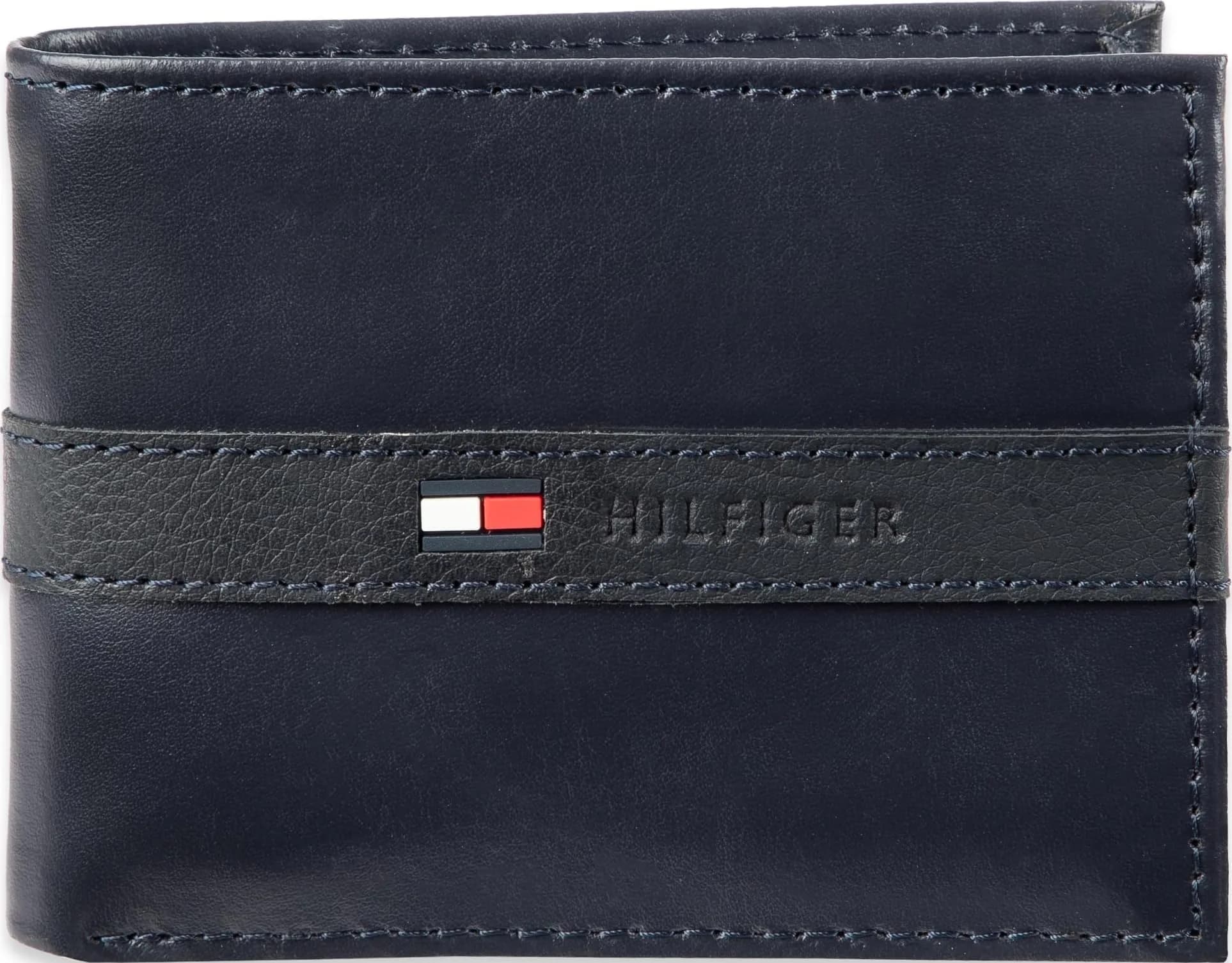 Tommy Hilfiger Men's Slim Bifold Leather Wallet with Removable ID Window, Navy Ned, 10.16 cm x 11.43 cm (4 in x 4.5 in)