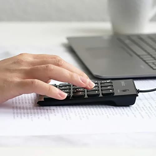 Perixx PPD-202 Wired Numeric Keypad 19 Keys | Big Print Font, Silent, USB, Black thumbnail 8