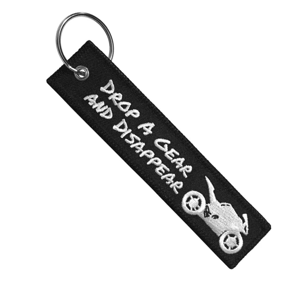MotoLoot Drop a Gear and Disappear Keychain | 13cm (5.12") Fabric Keychain for Motorcycles, Cars, Scooters - main product image