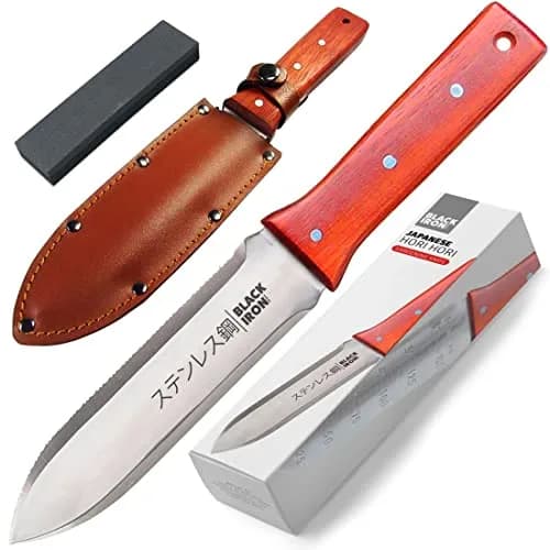Black Iron Hori Hori Garden Knife 7 Inches | Durable Japanese Stainless Steel Gardening Tool thumbnail 1