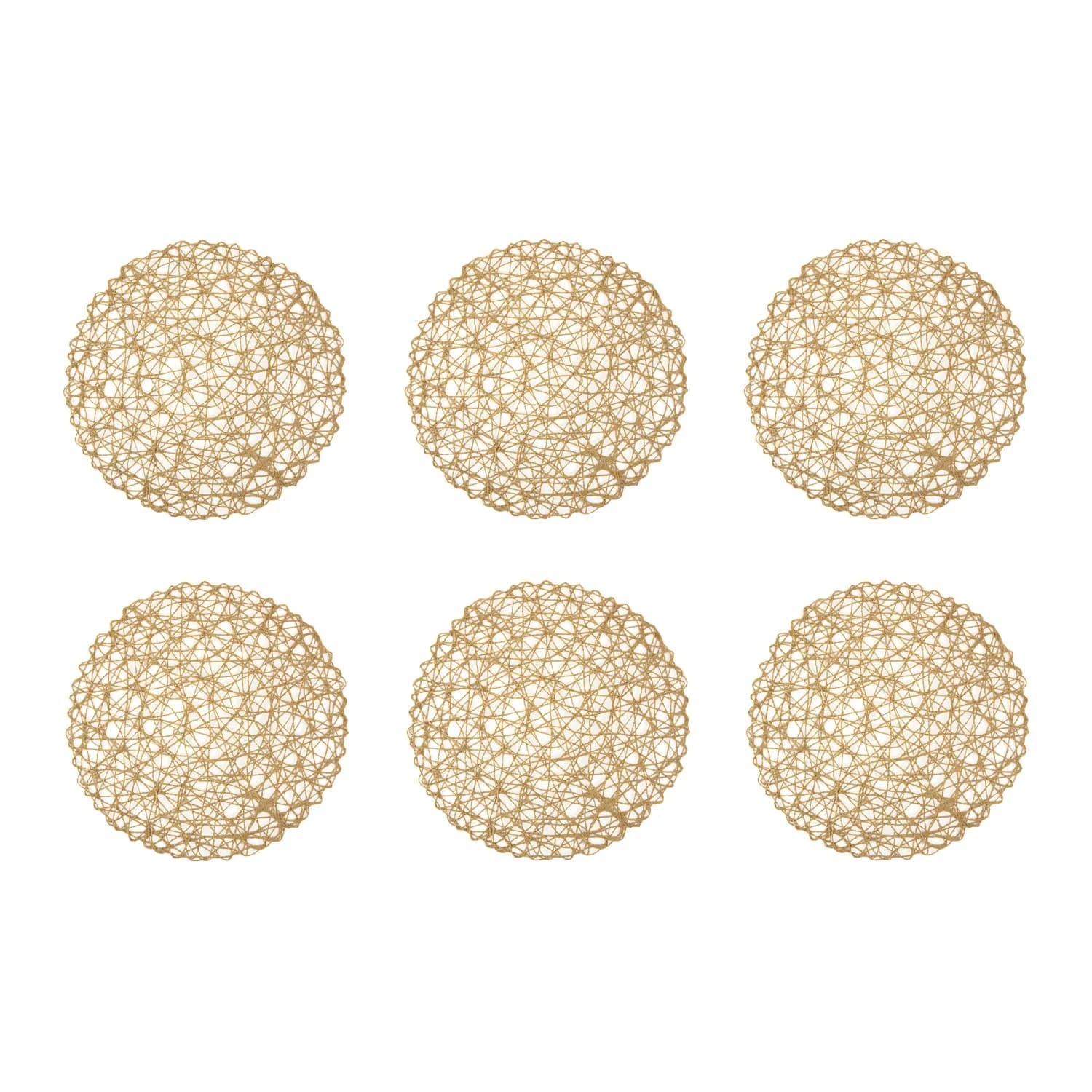 DII Woven Paper Round Placemats Set of 6, 15 inch (38 cm) Diameter | Elegant Holiday Table Decor - main product image