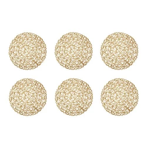 DII Woven Paper Round Placemats Set of 6, 15 inch (38 cm) Diameter | Elegant Holiday Table Decor thumbnail 1