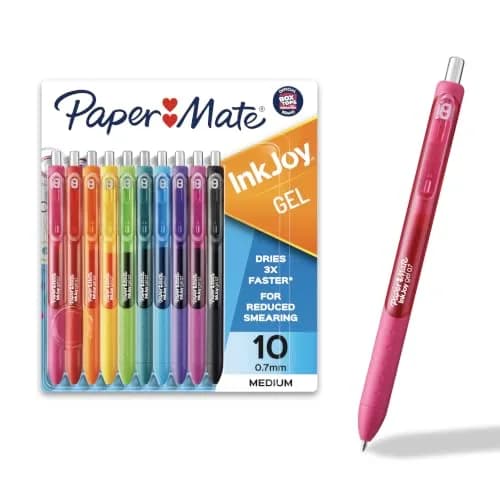 Paper Mate InkJoy Gel Pens 10 Count | Fast-Drying, Vibrant Colors, Comfortable Grip thumbnail 1