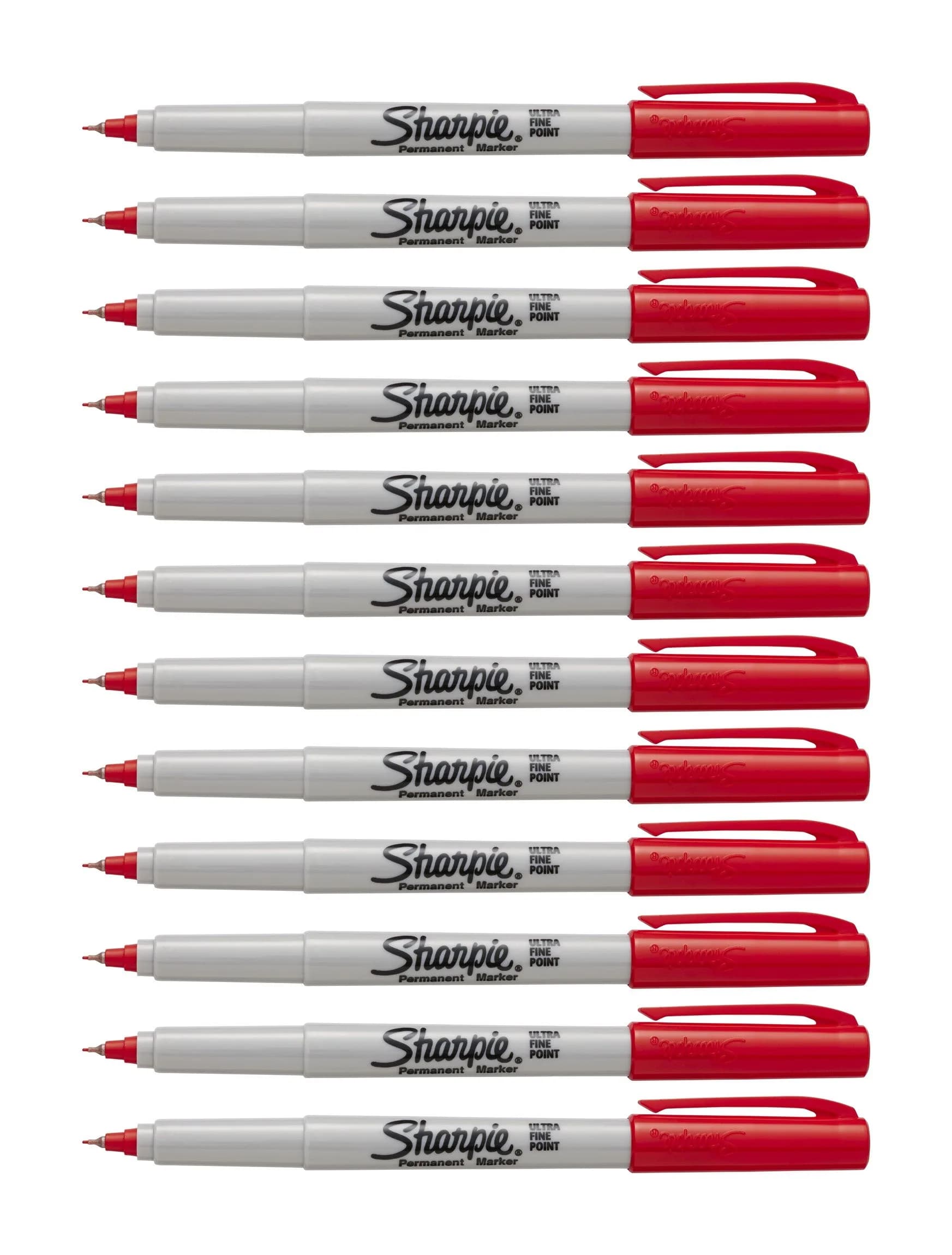 Sharpie Color Burst Permanent Markers, Ultra-Fine Point, Red, 12 Count (0.5 mm) | AP Certified Ink - main product image