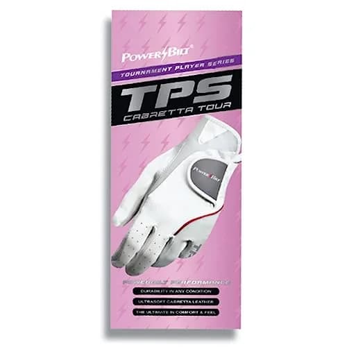 Powerbilt TPS Cabretta Tour Golf Glove for Women, Large, White | Ultra-Soft Leather & Lycra Fit thumbnail 3