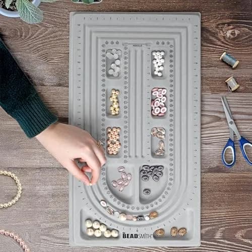The Beadsmith Bead Board, Grey Flocked | Jewelry Making Surface for Beads & Designs thumbnail 7