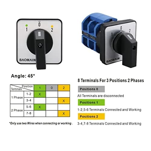 Baomain 63A Rotary Changeover Switch AC 660V 3-Position 2-Phase | Heavy-Duty Industrial Power Control thumbnail 6