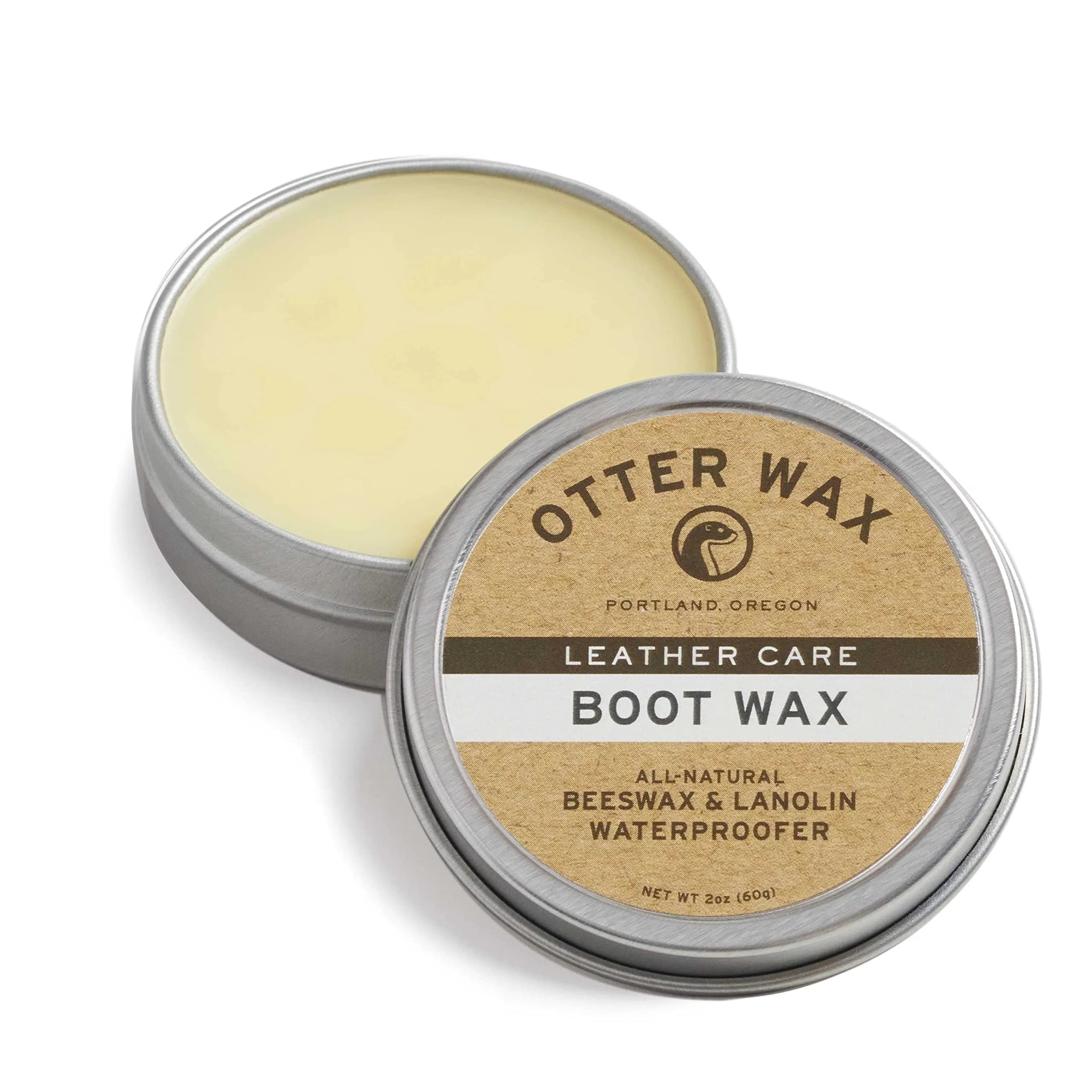 Otter Wax Boot Wax 2 oz (59 ml) | Heavy-Duty Leather Waterproofing Wax & Protective Leather Sealant for Leather Boots, Hats, & Rain Gear | All-Natural & PFAS-Free Beeswax Protectant - main product image