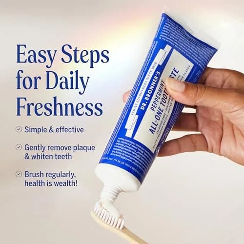 Dr. Bronner's All-One Toothpaste Variety Pack 15oz (5oz Each) | Fluoride-Free & Organic Formula for Sensitive Teeth thumbnail 5
