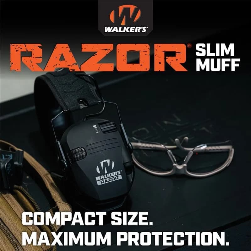 Walker's Razor Slim Electronic Earmuffs with 23dB NRR | Brown, Unisex Adult, Pack of 1 thumbnail 5