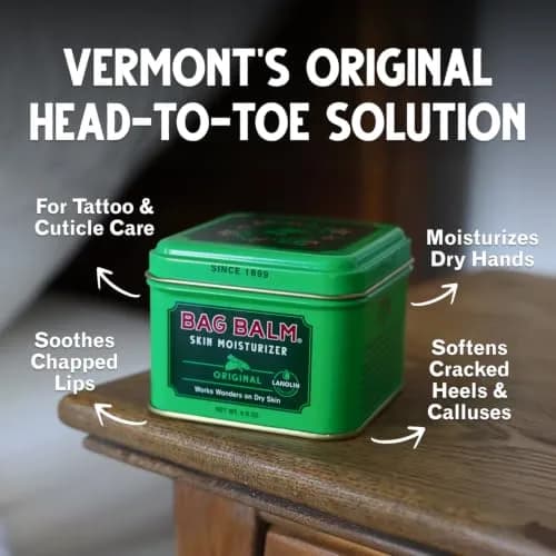 Bag Balm Vermont's Original Skin Moisturizer 4oz | Full-Body Hydrating Skin Care for Dry Hands & Lips thumbnail 2