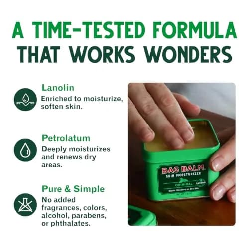Bag Balm Vermont's Original Skin Moisturizer 4oz | Full-Body Hydrating Skin Care for Dry Hands & Lips thumbnail 3