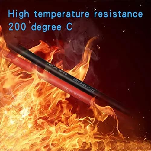 BNTECHGO 12 AWG Silicone Wire Red and Black 6.57 mm (20 ft Total) | High Temp 600V Flexible Stranded Copper thumbnail 6