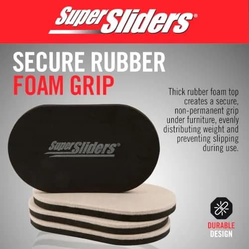 Super Sliders 3.5" x 6" Oval Reusable Furniture Sliders for Hard Surfaces | Set of 4 Beige thumbnail 4