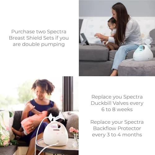 Spectra Baby Wide Breast Shield Set for Breast Milk Pump, Large 28mm (1 Pack, Clear White) | Authentic USA Import for Optimal Pumping thumbnail 7