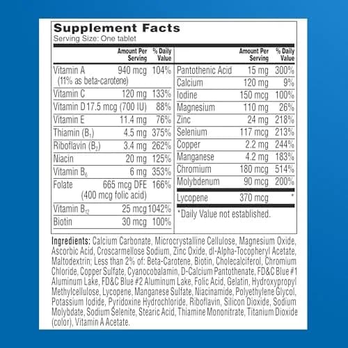 One A Day Men's 50+ Multivitamins 100 Count (Pack of 1) thumbnail 7