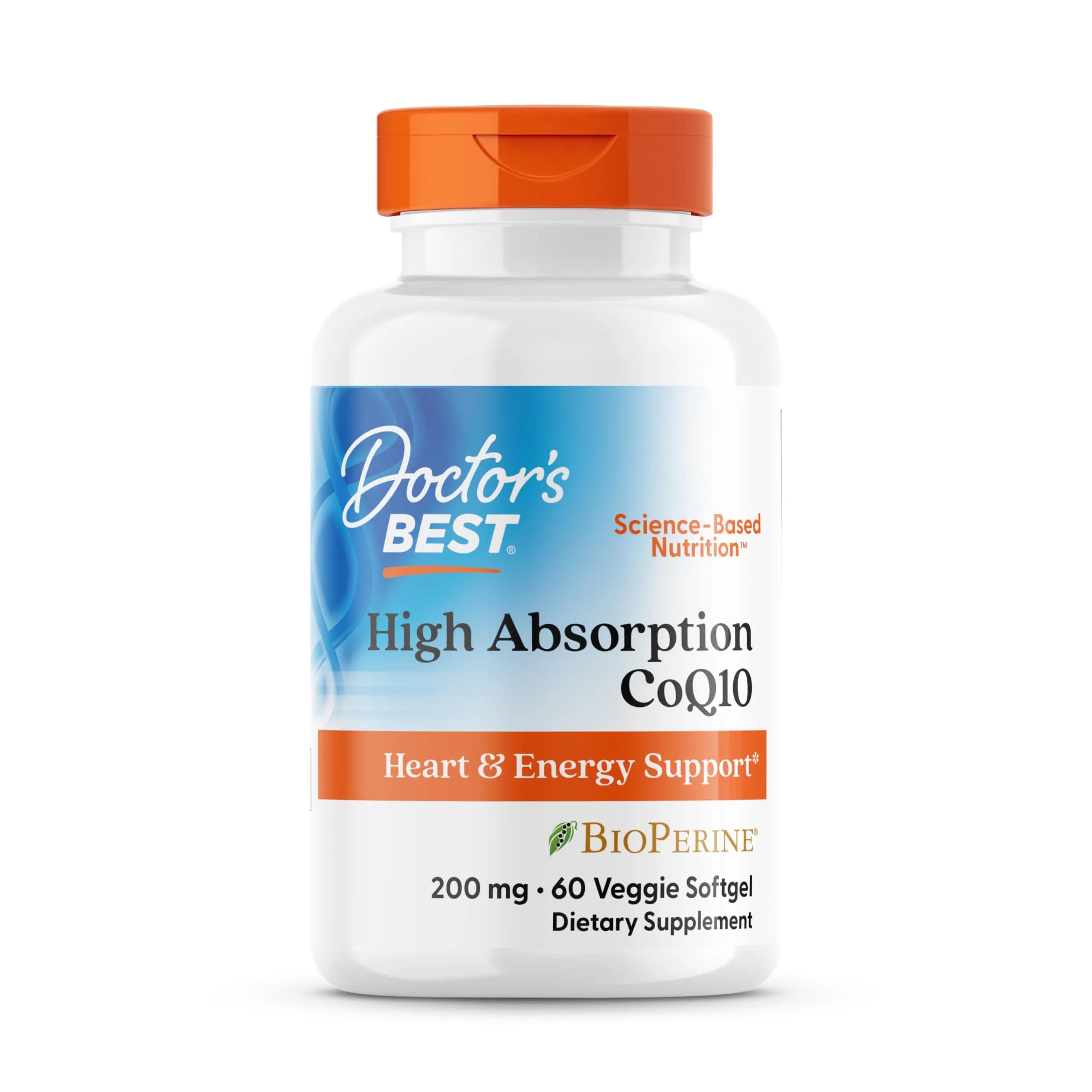 Doctor's Best High Absorption CoQ10 200mg with BioPerine, 60 Veg Softgels - main product image