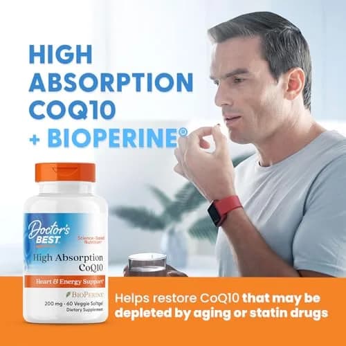Doctor's Best High Absorption CoQ10 200mg with BioPerine, 60 Veg Softgels thumbnail 4
