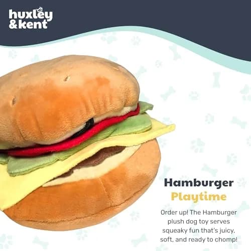Huxley & Kent Power Plush Squeaky Dog Toy Hamburger Small | Soft, Durable, and Engaging for Dogs Under 25 lbs thumbnail 2