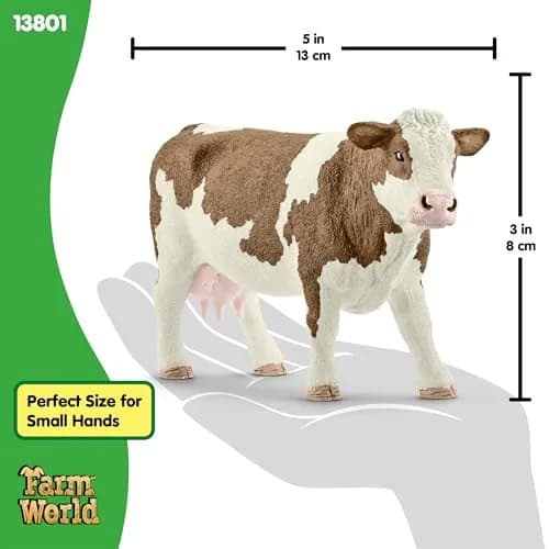 Schleich Simmental Cow Toy Figurine 7.6 cm (3 inch) | Realistic Farm Animal for Kids Ages 3+ thumbnail 6