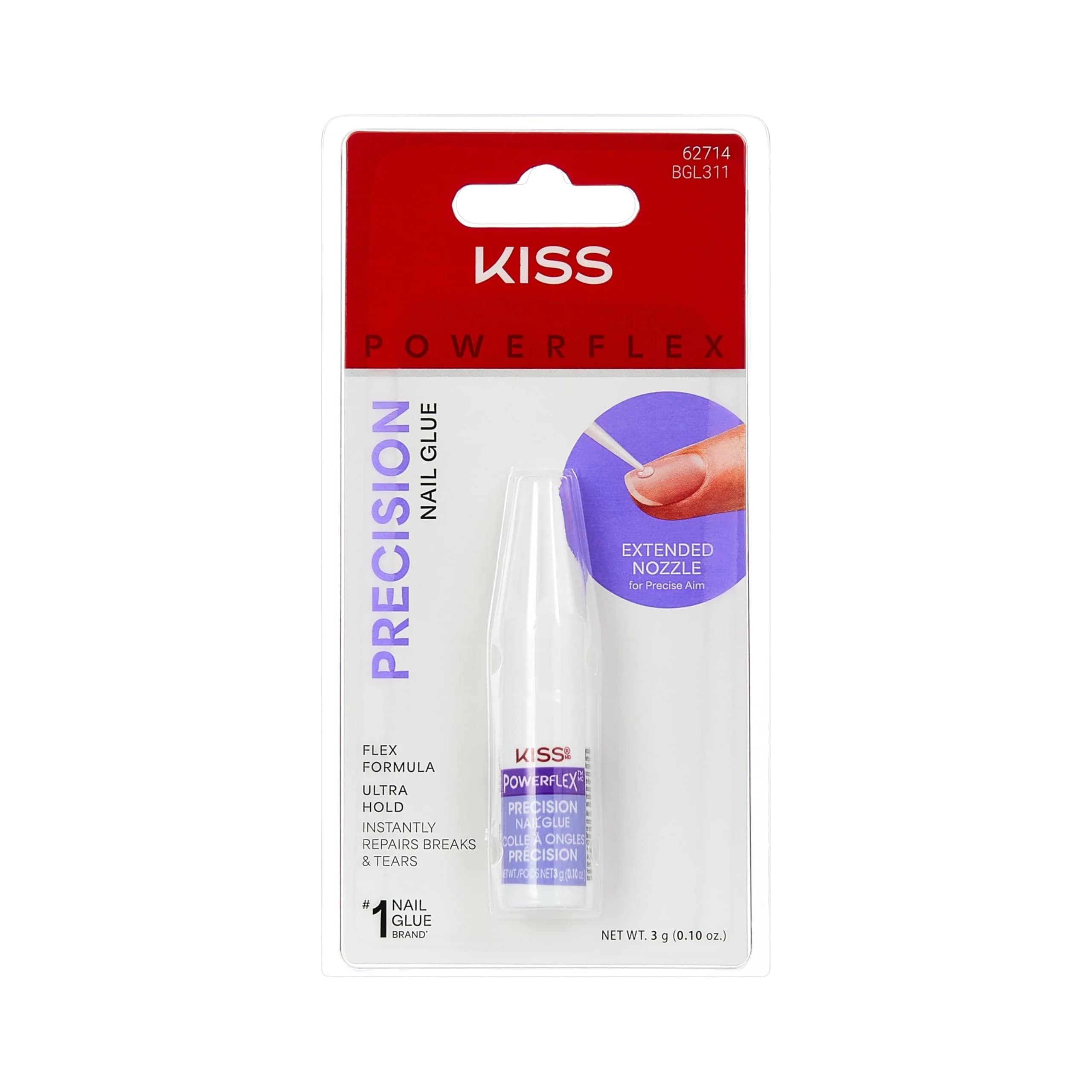 KISS PowerFlex Precision Nail Glue for Press Ons, Kits, Tips & Wraps 0.10 oz (2.96 ml) | Ultra Strong Bond for DIY Nails - main product image