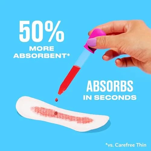 Carefree Panty Liners for Women, Regular, Wrapped, Unscented, 54 ct | Hypoallergenic & Fragrance-Free for Daily Comfort thumbnail 7