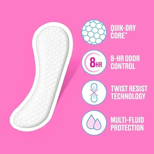 Carefree Panty Liners for Women, Regular, Wrapped, Unscented, 54 ct | Hypoallergenic & Fragrance-Free for Daily Comfort thumbnail 3