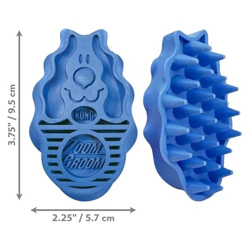 KONG ZoomGroom Dog Brush Blue | Massages Skin & Stimulates Oil Production thumbnail 5