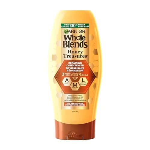 Garnier Whole Blends Honey Treasures Repairing Conditioner for Damaged Hair 650ml (22 fl oz) | Strengthens & Prevents Split Ends thumbnail 1