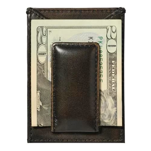 House of Jack Co. Deer Magnetic Money Clip Wallet 2.75" L x 4" H | Full Grain Leather, Slim Front Pocket Carry thumbnail 5
