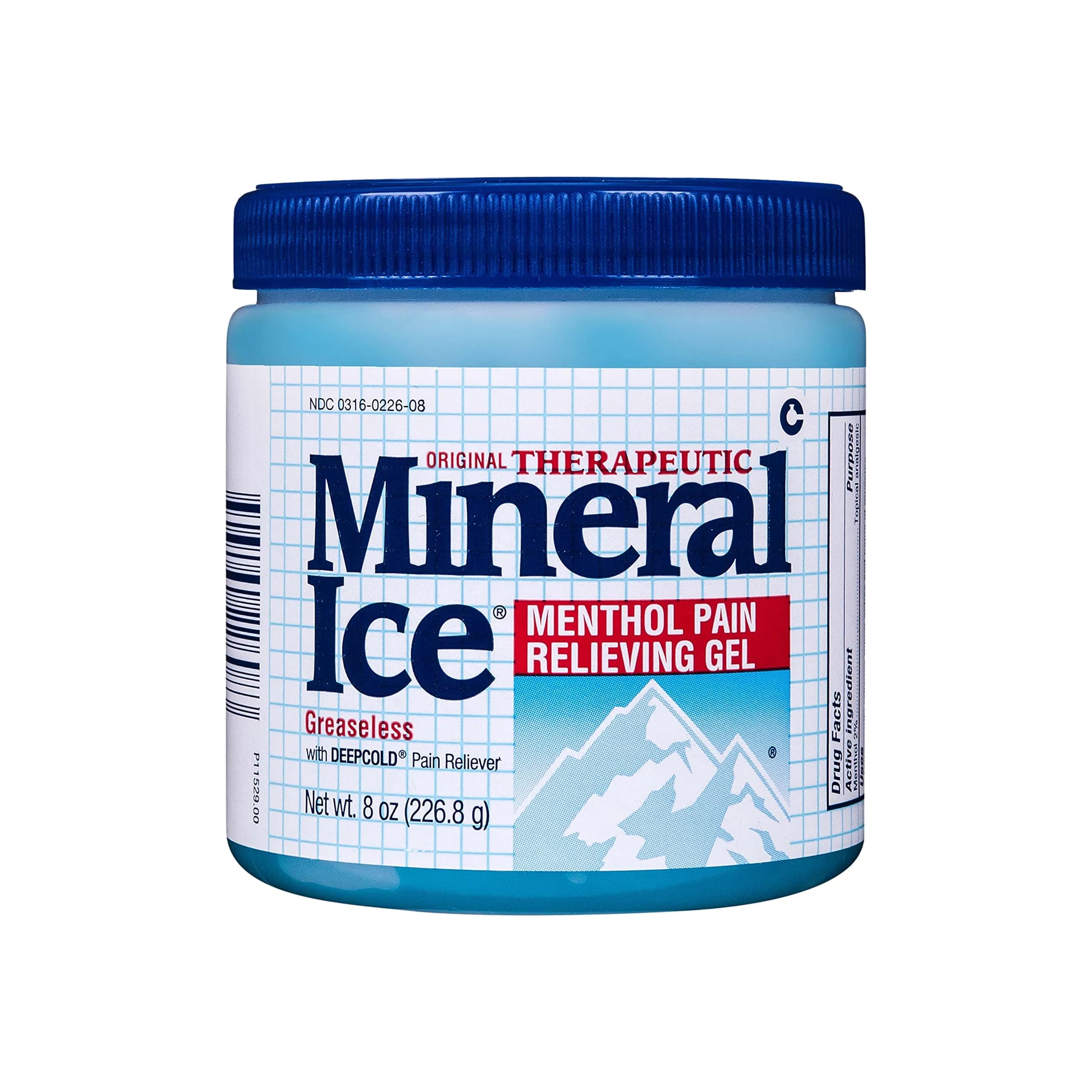 Mineral Ice Therapeutic Menthol Pain Relief Gel, 8 Oz | Greaseless, Fast-Absorbing, Cooling Relief for Muscles & Joints - main product image
