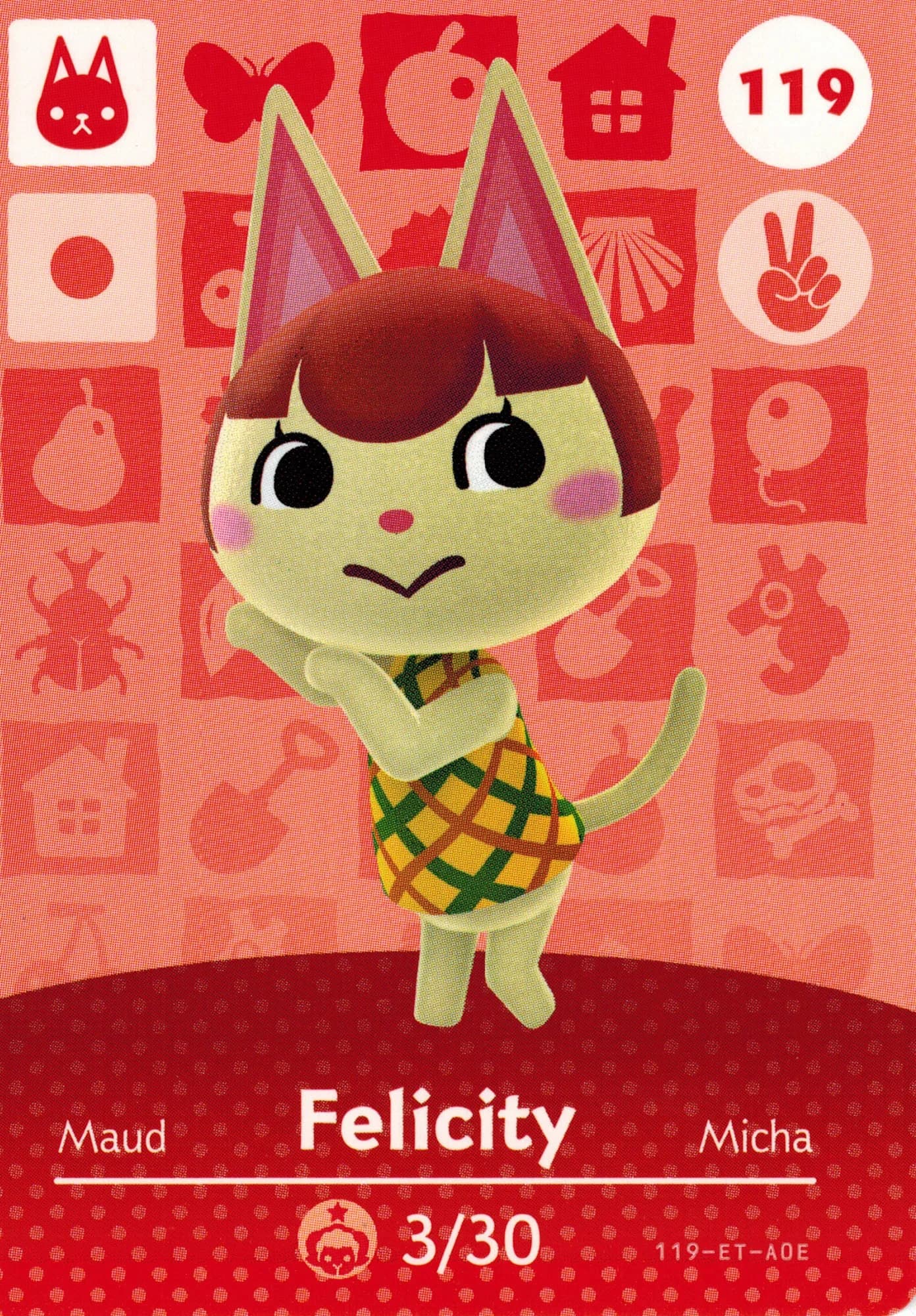 Nintendo Animal Crossing Happy Home Designer Amiibo Card Felicity 119/200 USA Version - main product image