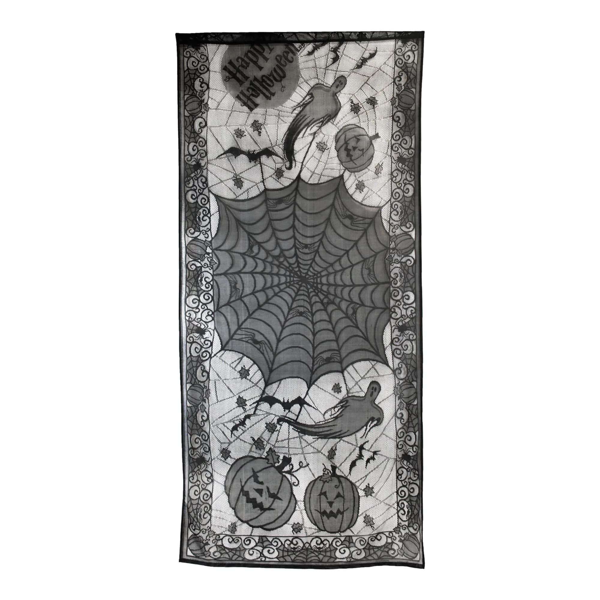 DII Haunted Lace Halloween Curtain Panel 38x84 | Spooky Indoor & Porch Decor - main product image
