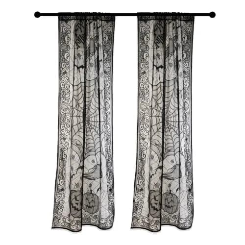 DII Haunted Lace Halloween Curtain Panel 38x84 | Spooky Indoor & Porch Decor thumbnail 3