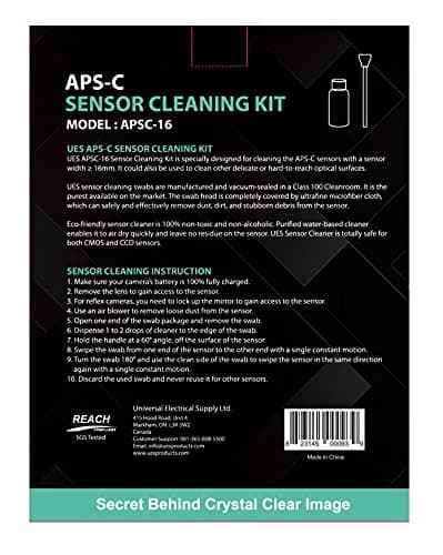 UES APS-C Camera Sensor Cleaning Kit 16mm (14 Swabs + 15ml Solution) | Professional Dust Removal for DSLR & Mirrorless thumbnail 10
