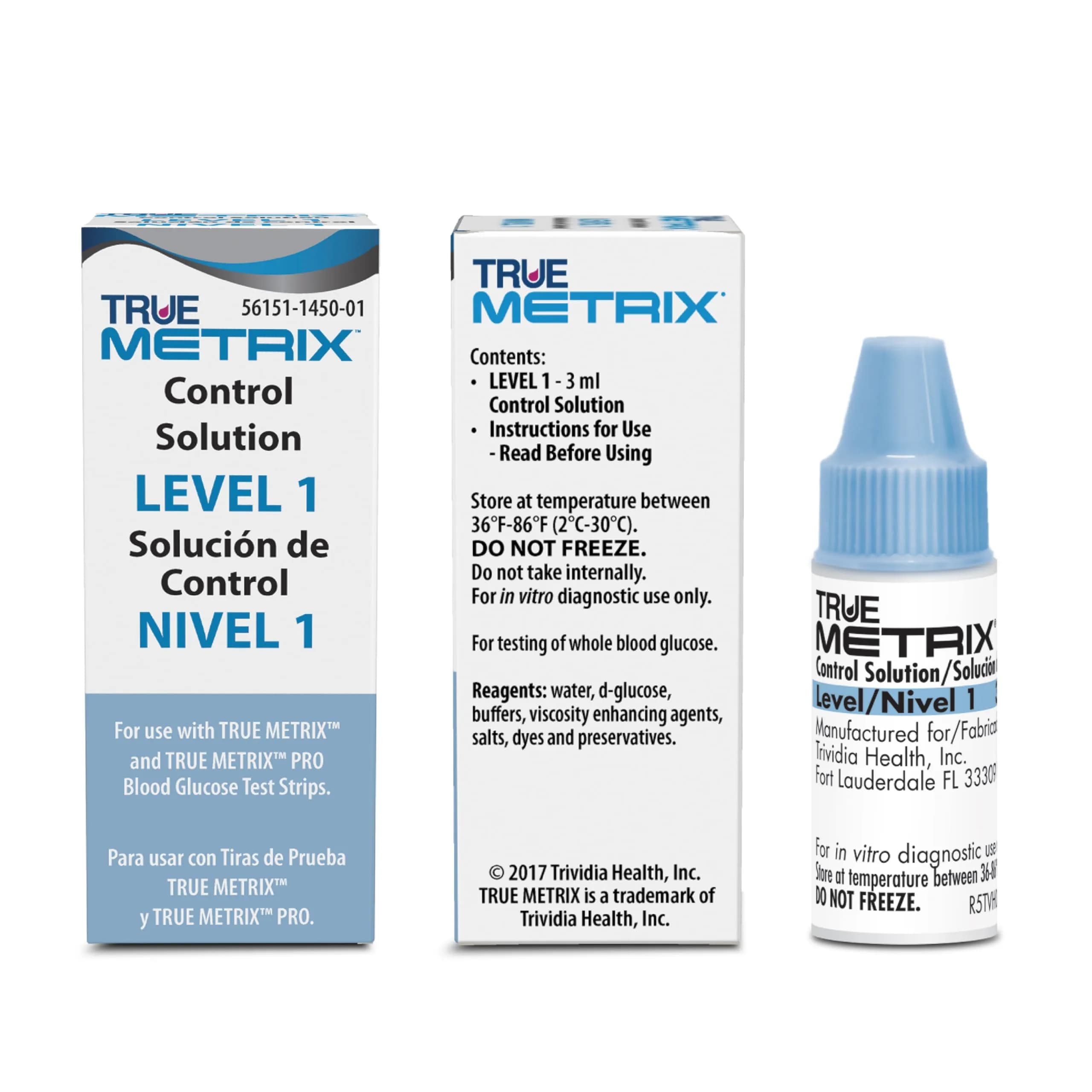 TRUE METRIX Control Solution Level 3 | 3 mL Bottle for Blood Glucose Testing — R5H01-1