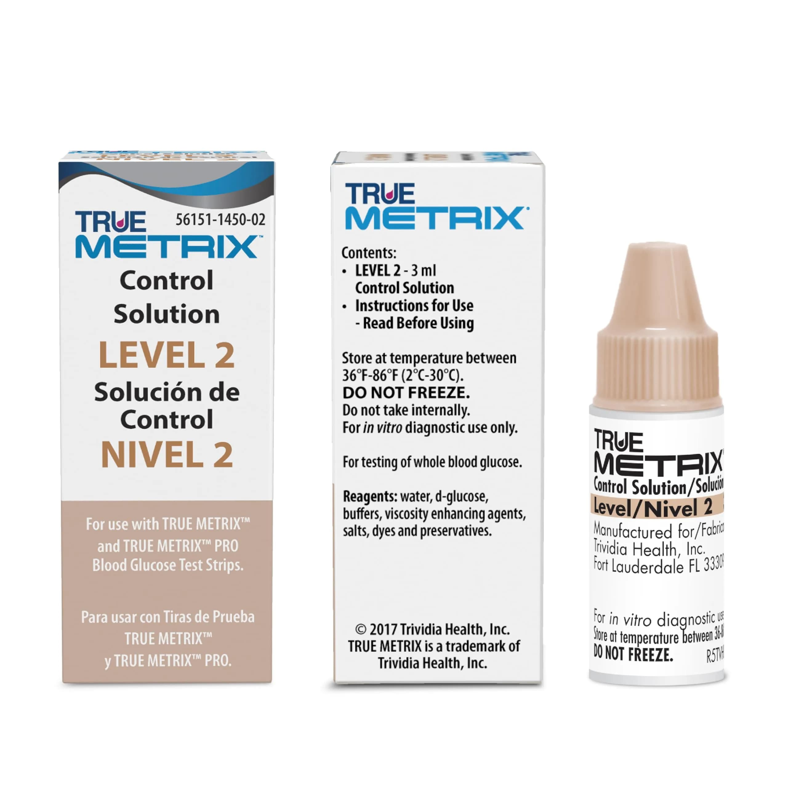 TRUE METRIX Control Solution Level 3 | 3 mL Bottle for Blood Glucose Testing — R5H01-2