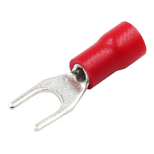 Baomain Red Fork Spade Insulated Terminal Connectors 4.3mm #8 Stud 22-16 AWG (100-Pack) | Secure Crimp Connection for Electrical Wiring thumbnail 8