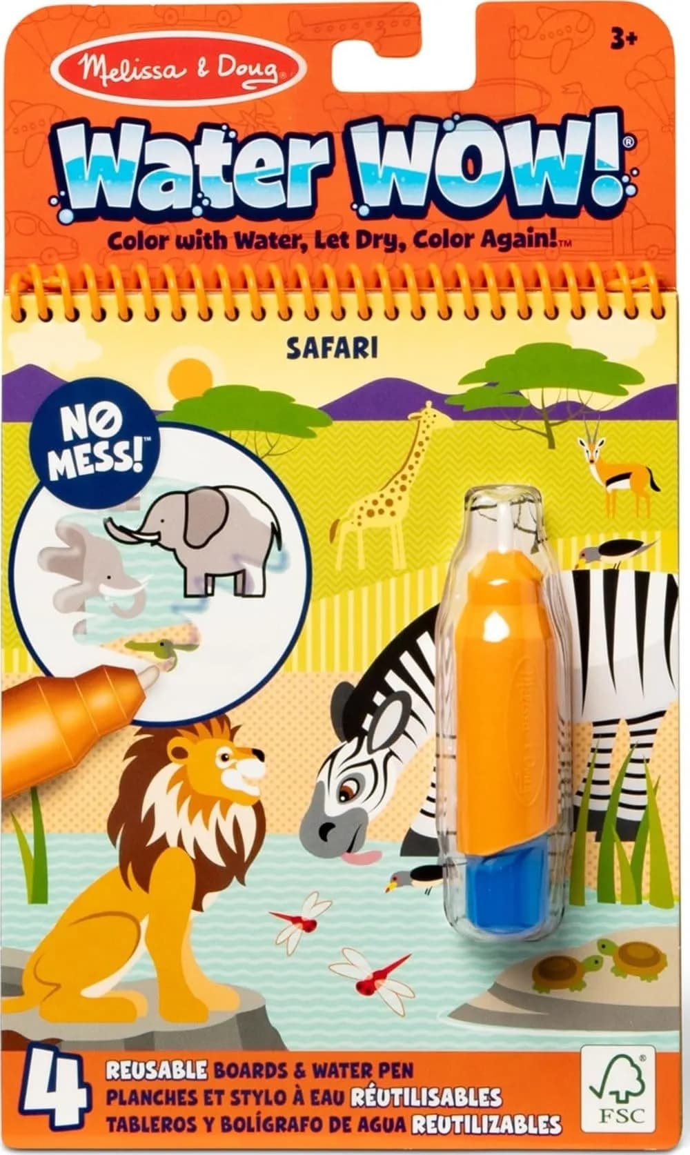 Melissa & Doug Water Wow! On The Farm Mess Free Coloring Book 25cm (9.8in) | Reusable Water-Reveal Activity Pad — Multi Color