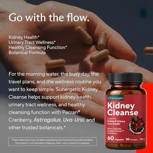Sunergetic Kidney Cleanse Supplement 60 Capsules | Supports Healthy Kidneys & Urinary Tract thumbnail 6