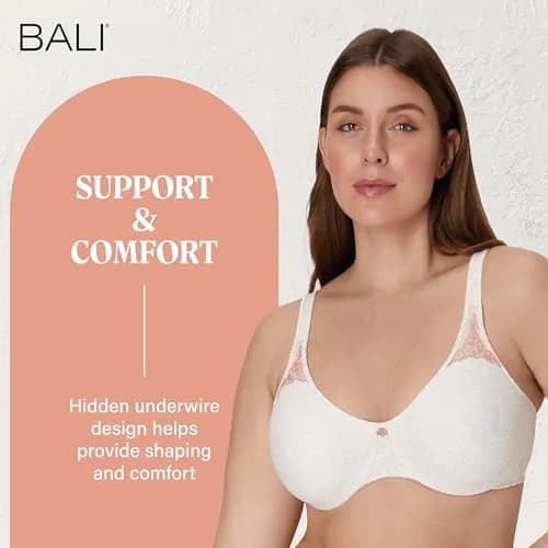 Bali Passion For Comfort Minimizer Underwire Bra 40DD | Supports & Shapes with Supportive Fit thumbnail 6
