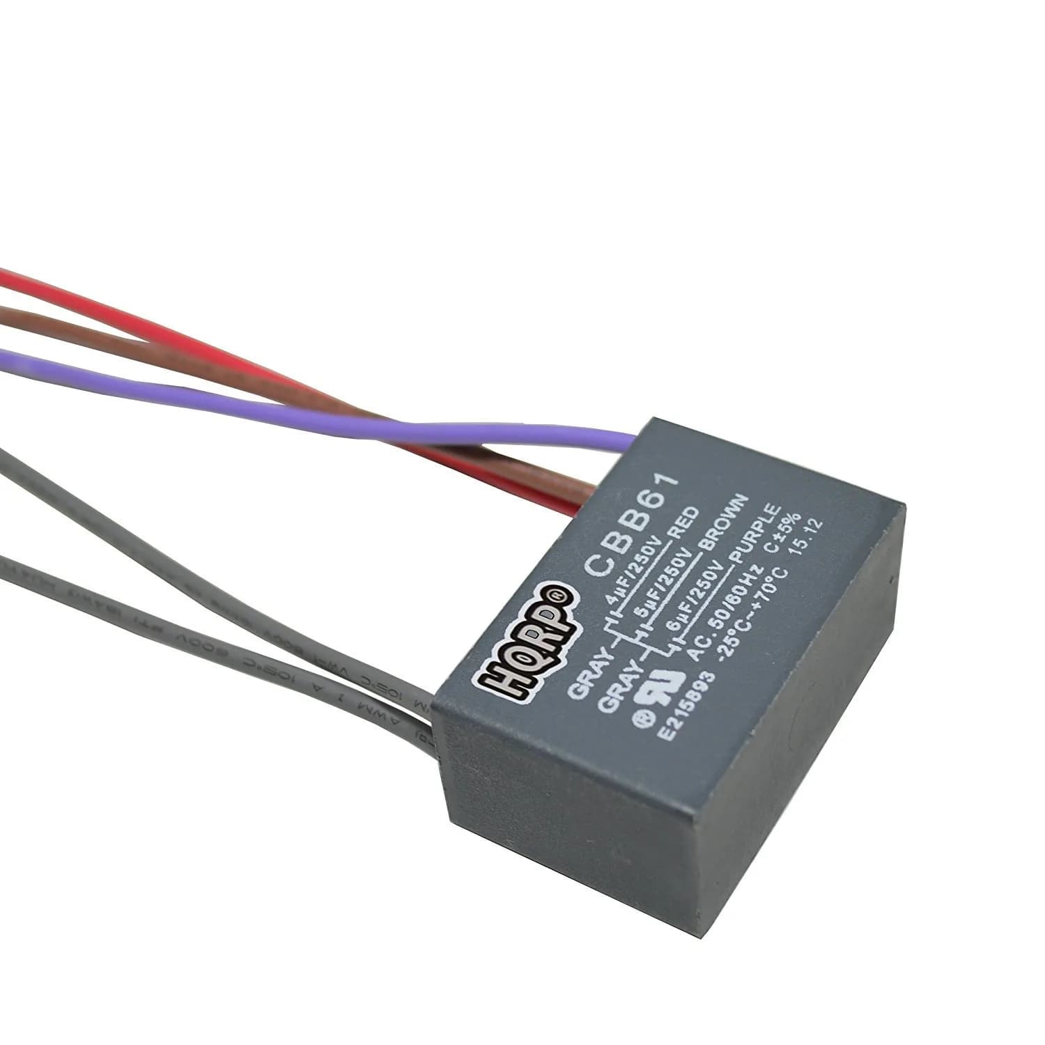 HQRP 4uf+5uf+6uf 5-Wire Motor Capacitor 250VAC (15µF Total) | UL Listed Replacement for Harbor Breeze Ceiling Fans - main product image