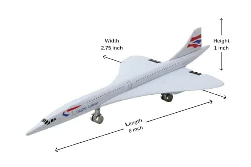 Daron British Airways Concorde Single Plane Toy , White Small | Die-Cast Model for Kids & Collectors thumbnail 7