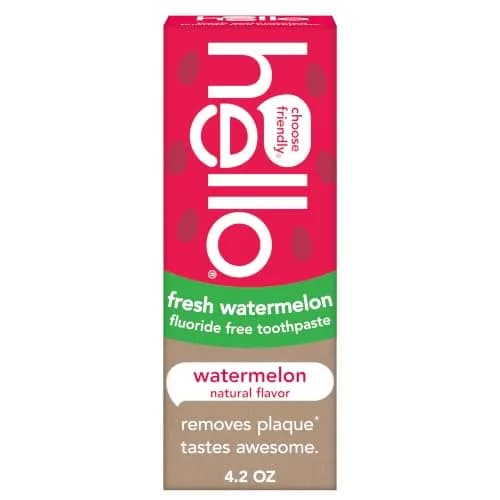 hello Kids Fluoride Free Toothpaste Fresh Watermelon 125ml (4.2 oz) | Removes Plaque, Polishes Teeth thumbnail 1