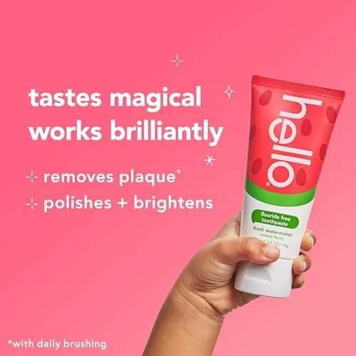 hello Kids Fluoride Free Toothpaste Fresh Watermelon 125ml (4.2 oz) | Removes Plaque, Polishes Teeth thumbnail 5